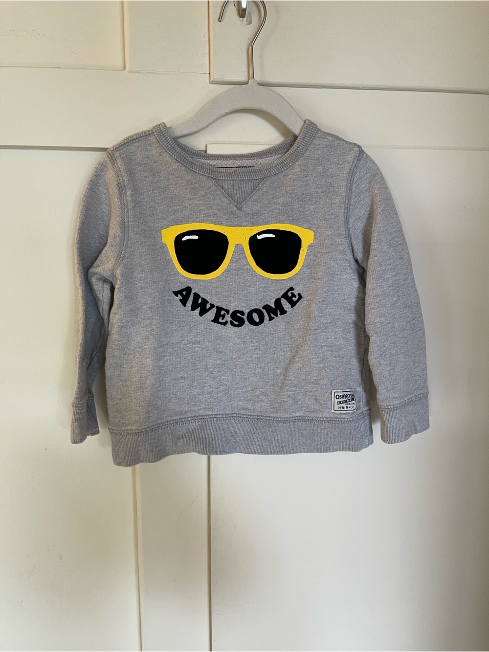OshKosh B'gosh Grey Sweatshirt with Yellow Sunglasses Graphic